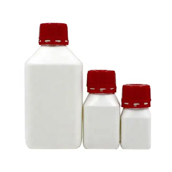 Boş 60ml 120ml 500ml kare beyaz kimyasal toz HDPE plastik şişeler
