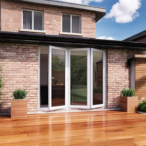 LEDOW NFRC certificado moderno exterior aluminio vidrio marco de acero puerta plegable resistente a la intemperie plegable para aplicación en la sala de estar - Product Image 3