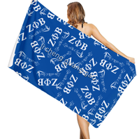 Serviette de plage personnalisée promotionnelle pour sororité ZPB Zeta Phi Beta, serviette de plage en microfibre absorbante à séchage rapide