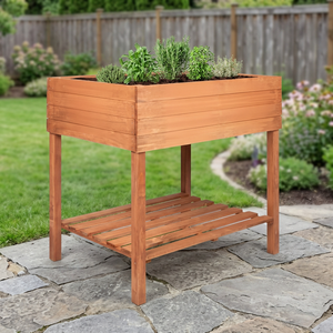 Grand pot de fleurs rustique traditionnel en bois pour plantes d'intérieur, grande jardinière en poterie pour bonsaï, idéal pour les centres commerciaux - Product Image 4