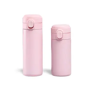 2024 New 420ml Double Layer Bouncing Switch Stainless Steel Straight Water Bottles For Kids Bottle