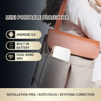 Mini projecteur DLP intelligent 4K 3D Android 9.0 haute luminosité pour cinéma maison avec WiFi et mise en miroir du téléphone, format de poche