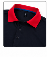 Uniforme de travail unisexe en polyester antistatique et respirant, manches courtes, col contrastant rouge, pour station-service, industrie pétrolière et chimique