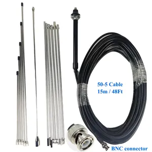 เสาอากาศแบบมืออาชีพ 3 DBi เกน สำหรับ 5W-100W FM ขั้วต่อ BNC สายเคเบิล 15 ม. ความสูญเสียต่ำ 1/4 คลื่น 88-108MHz ไม่มี 88-108 MHz ระดับมืออาชีพ - Product Image 4