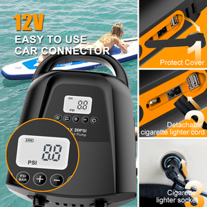 Pompe à pagaie SUP Pompe de gonflage et de dégonflage numérique ABS intelligente multifonctionnelle électrique 36 cylindres - Product Image 5