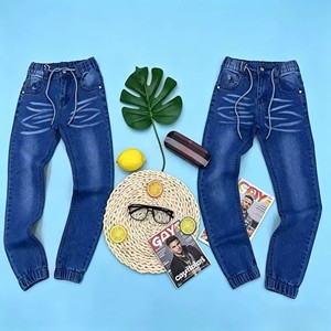 Pantaloni Jogger in Denim per Ragazzi Taglia 20-30, 5,5 Dollari, YQ328, Pantaloni Personalizzati per Bambini con Vita Elastica, Caviglie con Risvolto - Product Image 2