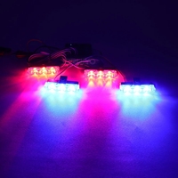 Blitz-Warnleuchte Rot Blau Gelb Rettungsfahrzeug Notfall-Blinklicht Signalbeleuchtung 3 LED Auto Frontgrill Stroboskoplichter