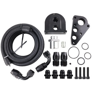 Kit de interfaz de tubo de filtro de aceite para Ford, piezas de mejora de metal negro brillante - Product Image 1