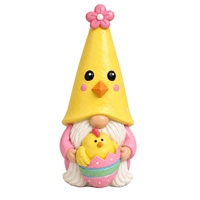 Figurine de gnome de Pâques en résine personnalisée, miniature de poussin et d'œuf, artisanat en résine, statue de personnage en résine, figurines décoratives