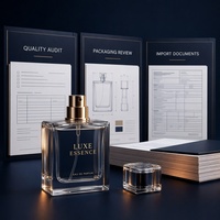 Flacon de parfum cylindrique de luxe Solent avec bouchon en boule texturée marbrée 30ml 50ml 100ml Bouteille en verre Emballage cosmétique Vente en gros