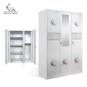 Miroirs coulissants en métal pour chambre à coucher moderne, 3 pièces, grande armoire <span class=keywords><strong>de</strong></span> rangement sur mesure - Product Image 5