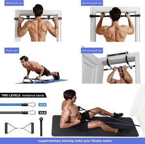 Barra de Dominadas Portátil Multiagarre para Interiores, Barras Horizontales de Acero Reforzado, Barra de Tracción para Puerta, Límite Máximo de 440 Libras, <span class=keywords><strong>Fitness</strong></span> en Casa - Product Image 6