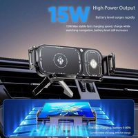 Chargeur de voiture sans fil Funxim Y5 pliable à double bobine 15W QC3.0 Type-C avec bras à verrouillage automatique et technologie anti-tremblement pour voitures électriques