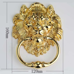 Cosin Hardware Classic <strong>Gold</strong> and Chrome Zinc Solid Cabinet Door Lion Head <strong>Knob</strong> Pull Ring Size : 160x120mm - Product Image 4