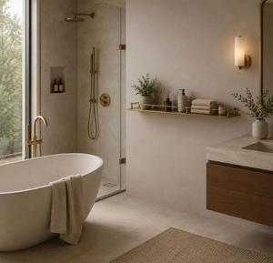 Étagère murale flottante moderne en laiton massif, organisateur de rangement en métal doré fait main pour salle de bain, cuisine, salon et maison - Product Image 3