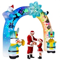 Arche gonflable de Noël de 3,6 m, motif géant bonhomme de neige soldat, en polyester, style dessin animé, colorée, souple, décorations JIAXUN