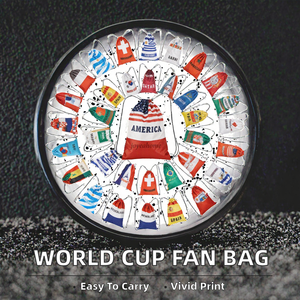 Borsa a sacco personalizzata in poliestere con coulisse, stile cartone animato, per tifosi di calcio - Coppa del Mondo 2026 - Product Image 2
