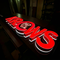Letras de Canal LED para Logotipos de Pared, Interiores y Exteriores, Señalización Empresarial, Letras 3D LED Rojas Iluminadas, Letrero LED para Tiendas