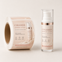 Étiquettes personnalisées de luxe pour produits cosmétiques, résistantes à l'eau, avec logo en feuille d'or, autocollants pour emballage