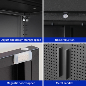 <b>Metal</b> Storage <b>Cabinet</b> 2 Doors 2 Adjustable Shelves Steel <b>File</b> <b>Cabinet</b> for Home Office - Product Image 5