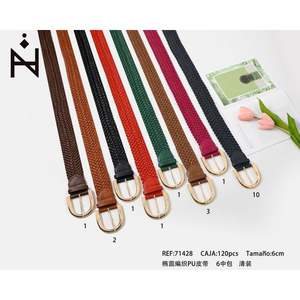 Cinturón Ovalado de Cuero PU Trenzado de 6 cm, Accesorio de Moda para Mujer - Product Image 3