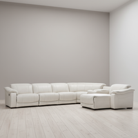 Juego de Sofás Reclinables de Cuero de Primera Calidad, 6 Plazas, Muebles para Sala de Estar