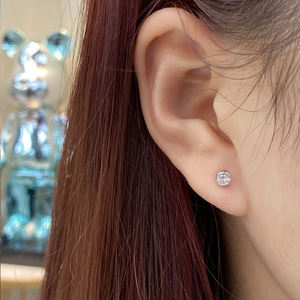 Aazuo Fine Jewelry 18K Solid Yellow Gold Real Natural Diamond Classic Round <b>Bubble</b> Stud Earring Gift For Ladies & <b>Kid</b> Daily Wear - Product Image 6
