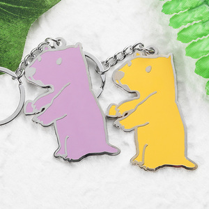 พวงกุญแจโลหะผสมสังกะสีชุบเงิน ของขวัญแฟชั่น <span class=keywords><strong>ออกแบบ</strong></span>ลายการ์ตูนสัตว์เคลือบแข็ง พร้อมโลโก้ รับสั่งทำ - Product Image 3