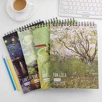 Carnet de croquis en papier épais A4 Van Gogh, personnalisé en gros, 100g, reliure spirale, 50 feuilles, promotion pour étudiants