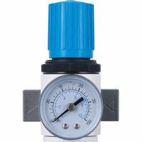 Filtre régulateur de traitement d'air série FR à corps cylindrique blanc avec manomètre, jauge de niveau et vanne de vidange modulaire facile