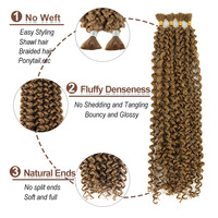 Ekstensi Rambut Sintetis Julianna Wholesale Custom Tanpa Weft Bohemian Super Water Wave Jerry Curly Wavy Deep Bulk untuk Kepang