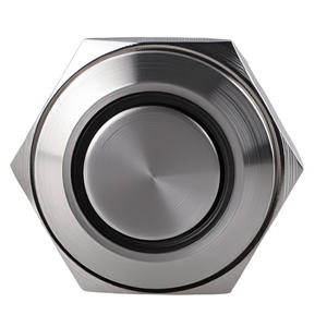 Interruptor de botón pulsador de 16 mm con función de encendido/apagado mantenido, anillo iluminado en verde y conjunto de contactos 1NO 1NC - Product Image 2