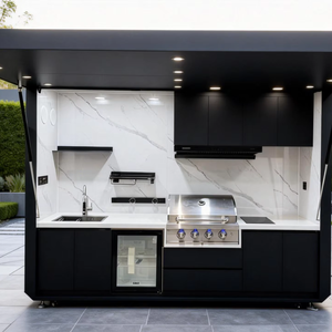 Estación de Cocina Móvil Compacta de Alta Capacidad para Exteriores, Convertible en Caja de Cocina para Campamento, con Ruedas, que se Convierte en una Estación de Cocina Completa - Product Image 1