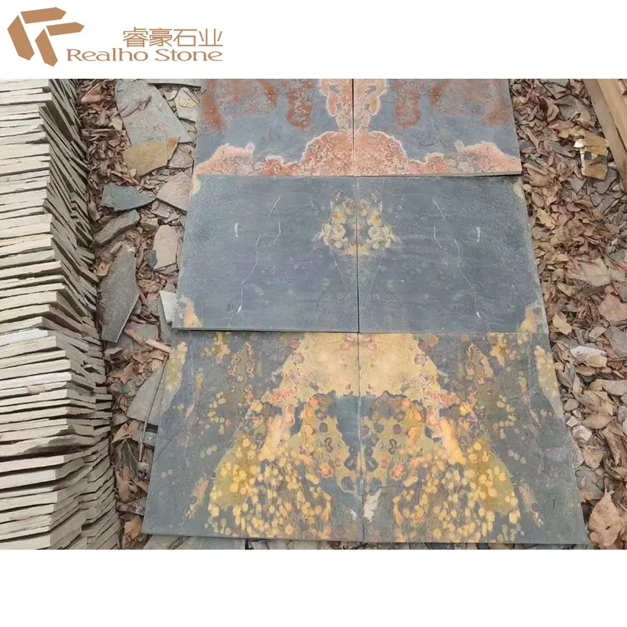 Culture Stone Of Multicolor Slate Tile For Outdoor Flooring