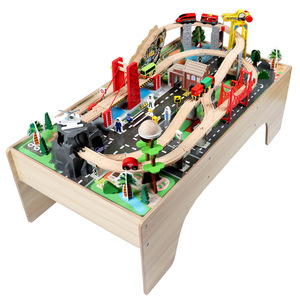 2024 nuevos productos de <span class=keywords><strong>madera</strong></span> Larges Rail Car juegos de <span class=keywords><strong>tren</strong></span> pequeño pista rompecabezas mesa de juego Montessori <span class=keywords><strong>tren</strong></span> de <span class=keywords><strong>madera</strong></span> juguetes para niños CE - Product Image 4