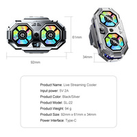Kipas Pendingin Ponsel Ganda Baru dengan Layar Digital, Radiator Pendingin Ponsel Universal, Klip Belakang Universal, Pendingin Game