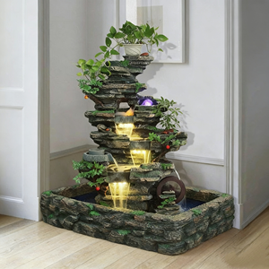 Cascade de rocaille d'intérieur de qualité commerciale - Pièce maîtresse pour hall d'hôtel et centre commercial - Product Image 2