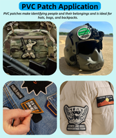 Fabricant chinois de patchs en caoutchouc 3D personnalisés en gros, badges en silicone souple avec boucle auto-agrippante, logo pour vêtements, patchs en PVC