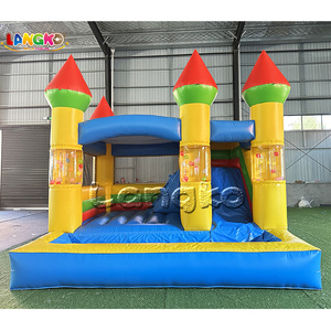 Château Gonflable Commercial en PVC de Qualité Professionnelle avec Toboggan et Piscine Intégrée pour Enfants, Modèle Castillo - Product Image 1