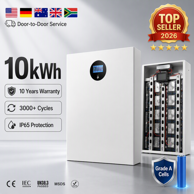 51.2V 48V 10kWh Home Energy Storage System LiFePO4 Hybrid Grid Stackable Home Backup Power Support OEM