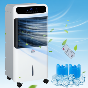 HOMCOM Enfriador de Aire Portátil 3 en 1, Ventilador Evaporativo con Control Remoto, Humidificador y Acondicionador de Agua, Modelo Torre D0100X359SP - Product Image 2