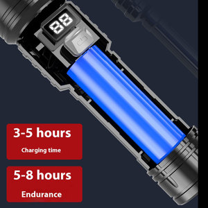 Torcia portatile ricaricabile USB ricarica rapida P50 Lampwick batteria agli ioni di litio Ultra luminosa per campeggio di emergenza - Product Image 4