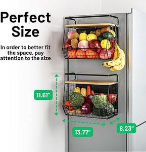 DSH Custom ized Kitchen Obst Gewürz glas Sortier regal Magnetischer Saug kühlschrank, seitliches Lager regal, Aufbewahrung skorb