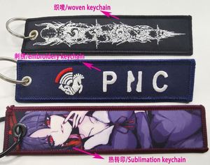 No Moq Wholesale High Quality <b>Custom</b> logo Embroidered Fabric <b>Keychain</b> - Product Image 6