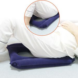 Cojín Inflable para Asiento de Inodoro en Forma de U, Color Azul Oscuro, Aterciopelado, Alivia la Presión, para Baño y Dormitorio, Material de PVC - Product Image 2