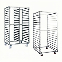 Vielseitiger Edelstahl-Tablett regal wagen Langlebiger Kühl pfannen wagen für Bäckerei-Hänge gestell für Gemüse und Fleisch