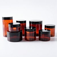 200ml Zylindrische Bernsteinfarbene PET-Plastikflasche für Augenmasken und Gesichtscreme, Brauner Kosmetikbehälter