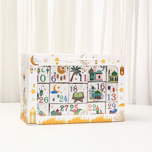 กล่องของเล่นปฏิทินนับถอยหลังรอมฎอน 623271 - ขนาด 37.5x15x24.5 ซม. ของตกแต่งสำหรับเด็กมุสลิมแบบมีปฏิสัมพันธ์สนุกสนานพร้อมหน้าต่างโปร่งใส - Product Image 3