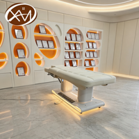 Table de massage électrique chauffante de luxe moderne pour salon de spa, lit de beauté à commande à un bouton pour esthéticienne, lit pour soins du visage et des cils