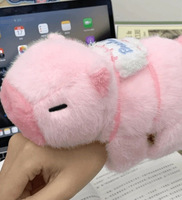 Bracelet en peluche Capybara Airongle, rembourré en coton PP doux, design queue, accessoires de fête unisexe, 8 pouces, à partir de 14 ans